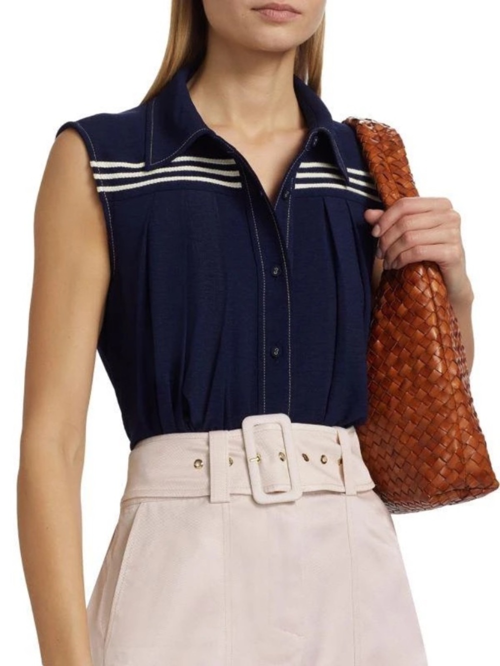 NWT RAMY BROOK Laura Pleated Blouse - Size XS